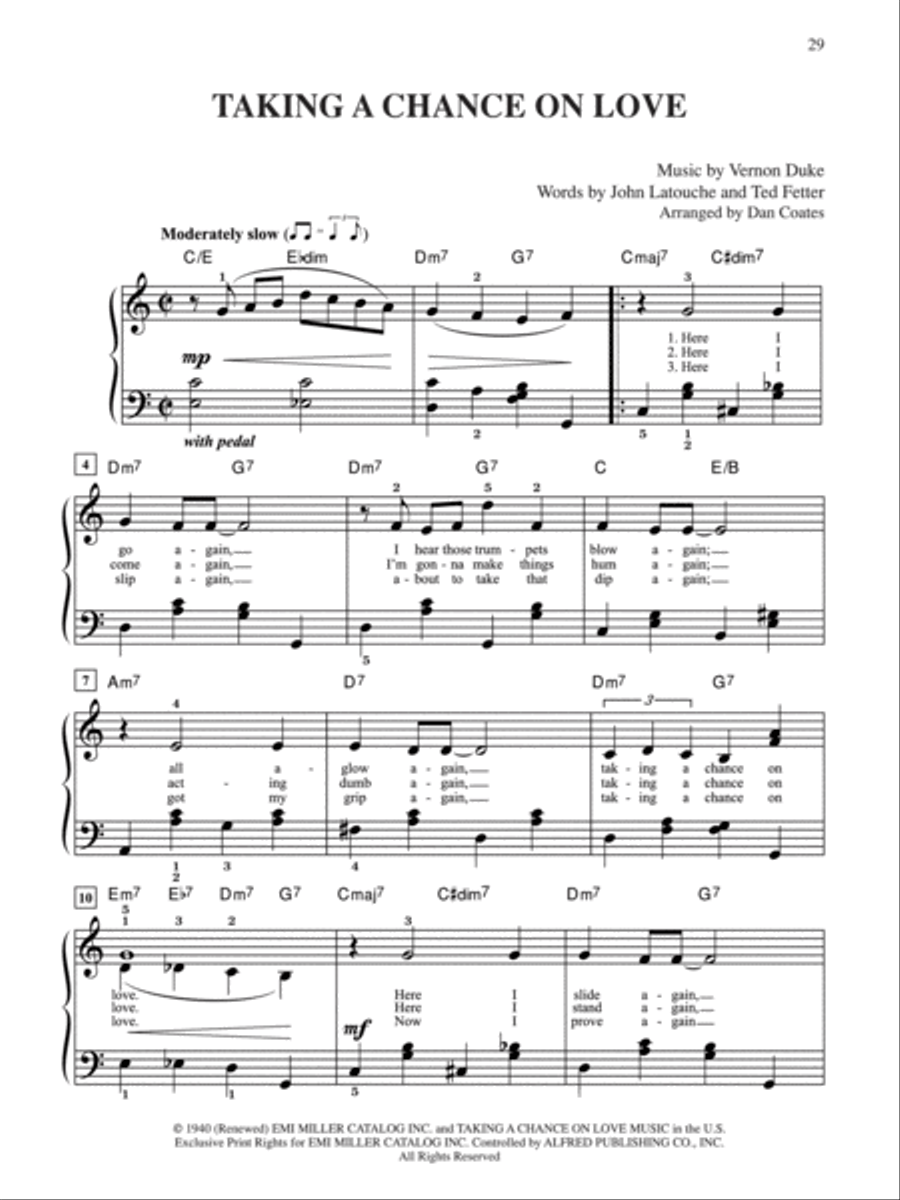 10 for 10 Sheet Music Love Songs Easy Piano scores gallery preview page 4