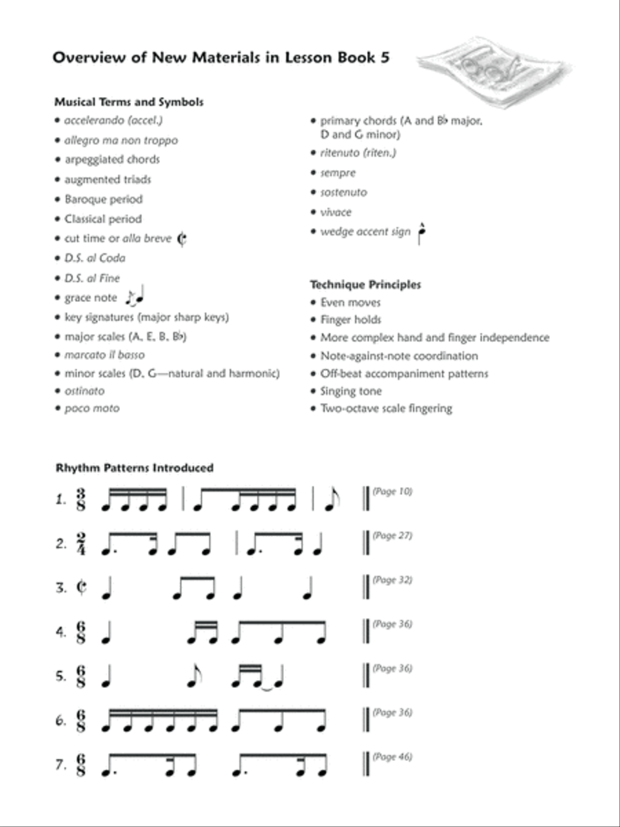 Premier Piano Course Lesson Book, Book 5 Piano Method scores gallery preview page 2