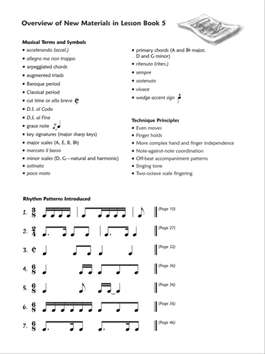 Premier Piano Course Lesson Book, Book 5 Piano Method scores gallery preview page 9