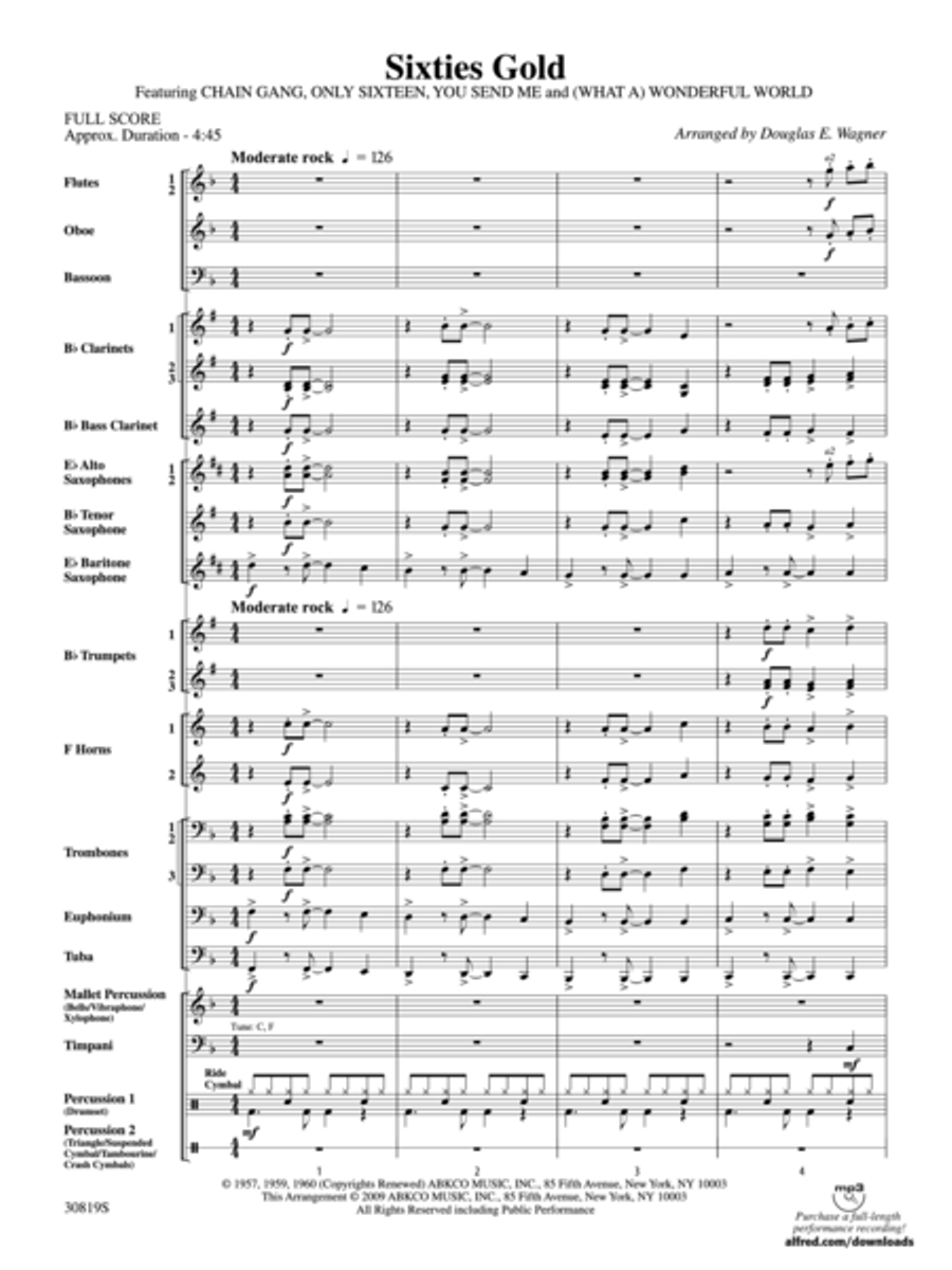 Sixties Gold Concert Band scores gallery preview page 2