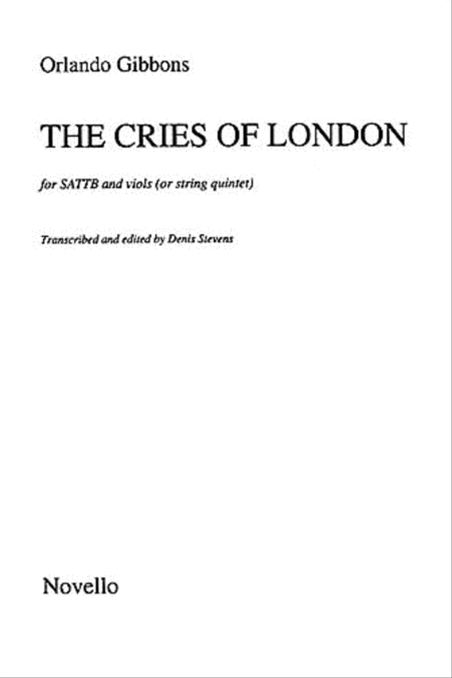 The Cries of London The Cries of London SATTB scores gallery preview page 1