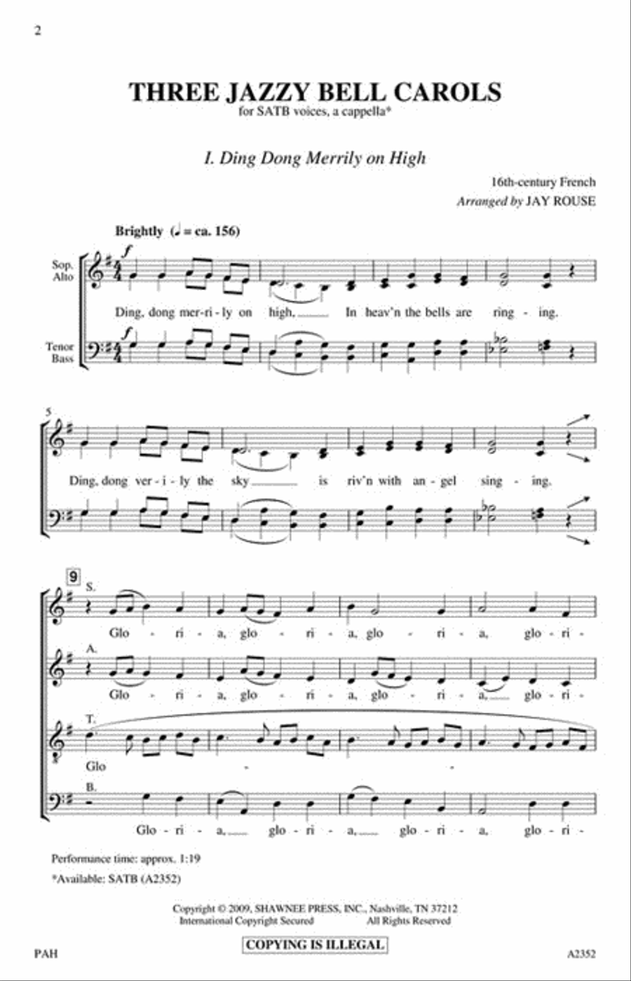 Three Jazzy Bell Carols Choir scores gallery preview page 2
