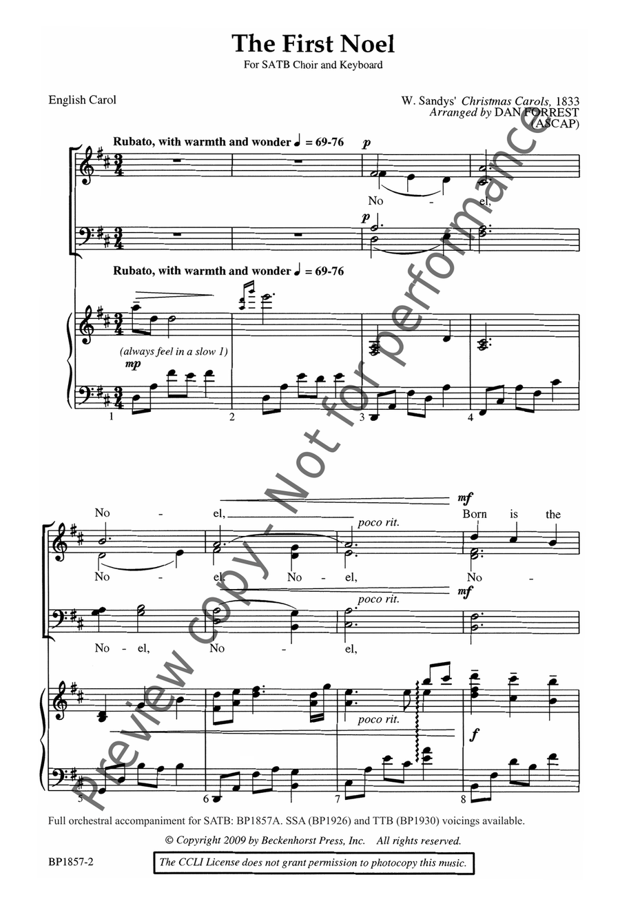 The First Noel - Dan Forrest - SATB 4-Part scores gallery preview page 3