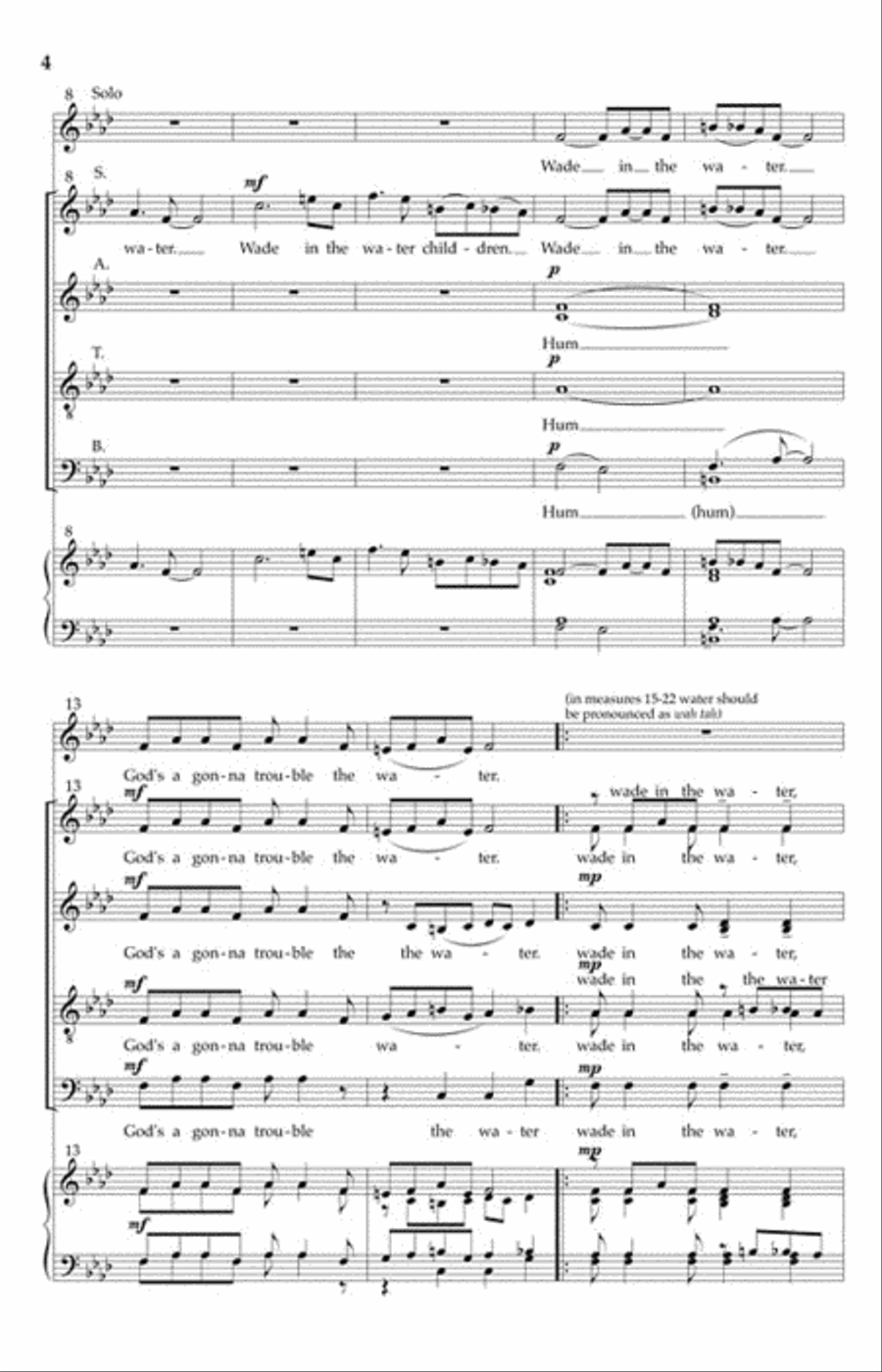 Wade in the Water Wade in the Water SSAATTBB scores gallery preview page 3