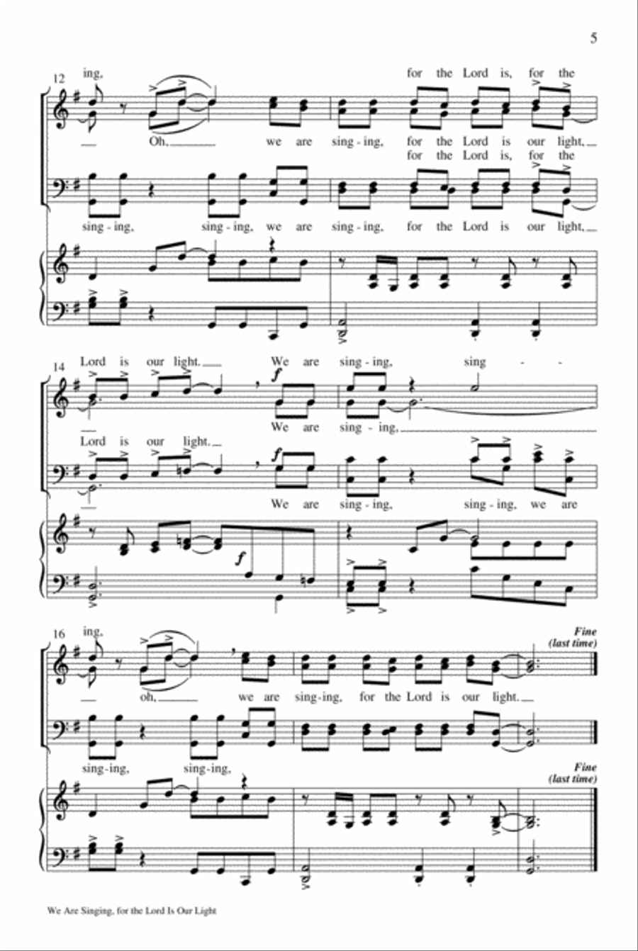 We Are Singing, for the Lord Is Our Light TTBB scores gallery preview page 4