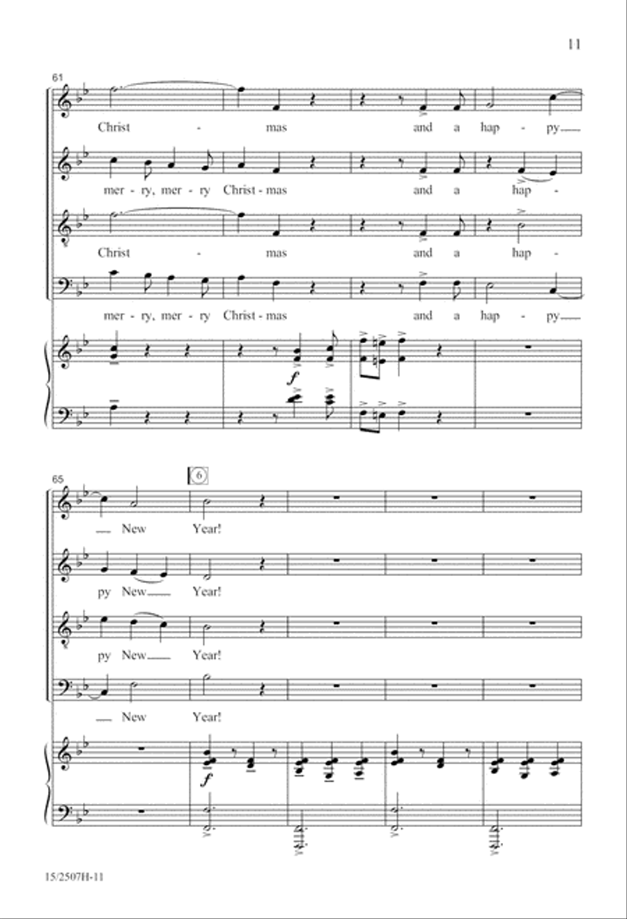 We Wish You a Merry Christmas 4-Part scores gallery preview page 12
