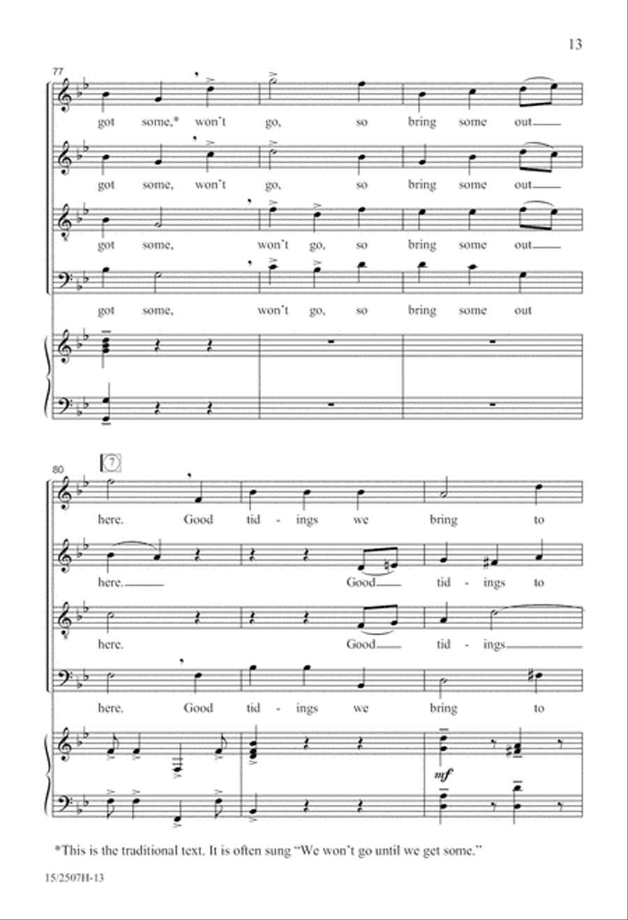 We Wish You a Merry Christmas 4-Part scores gallery preview page 14