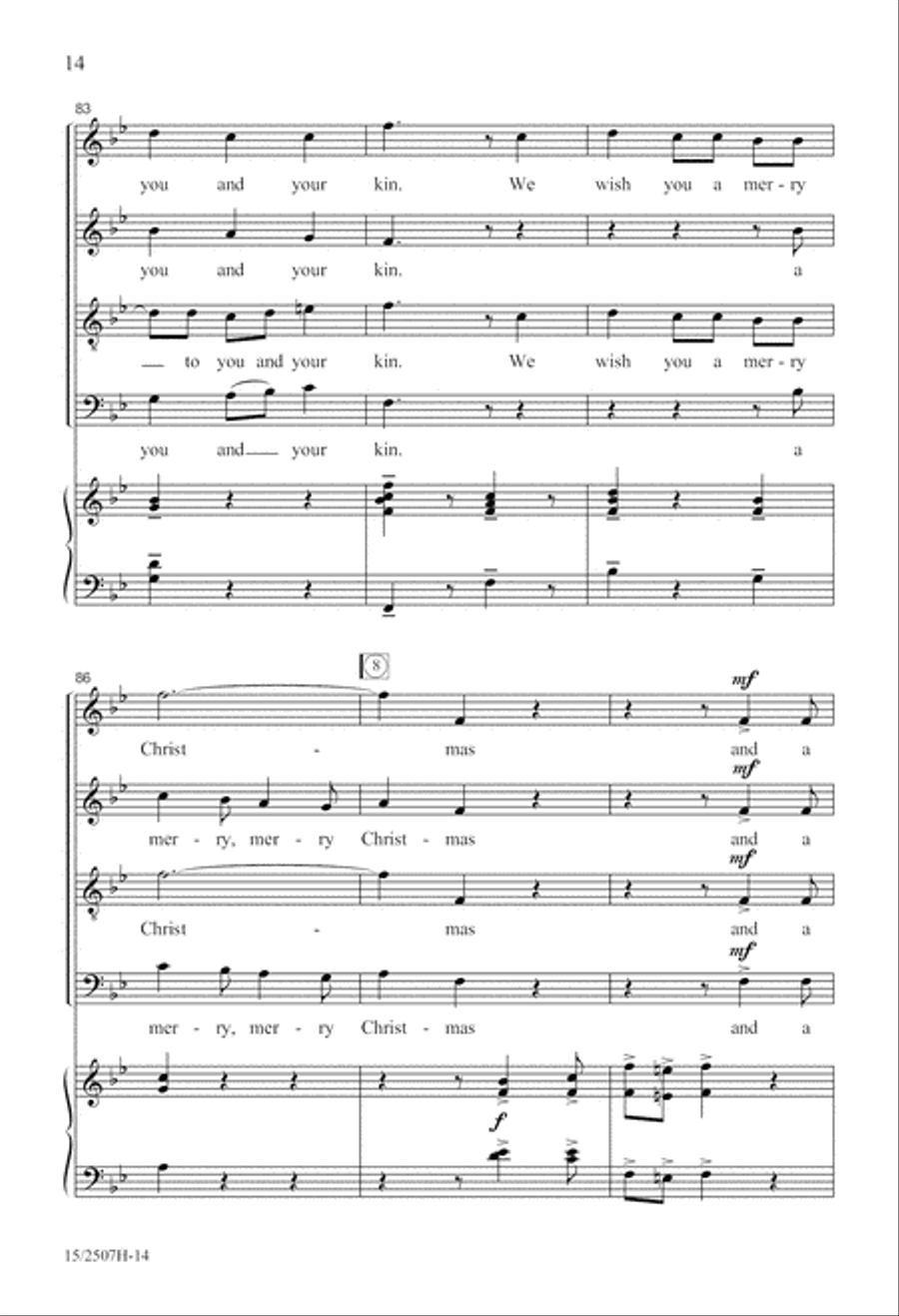 We Wish You a Merry Christmas 4-Part scores gallery preview page 15