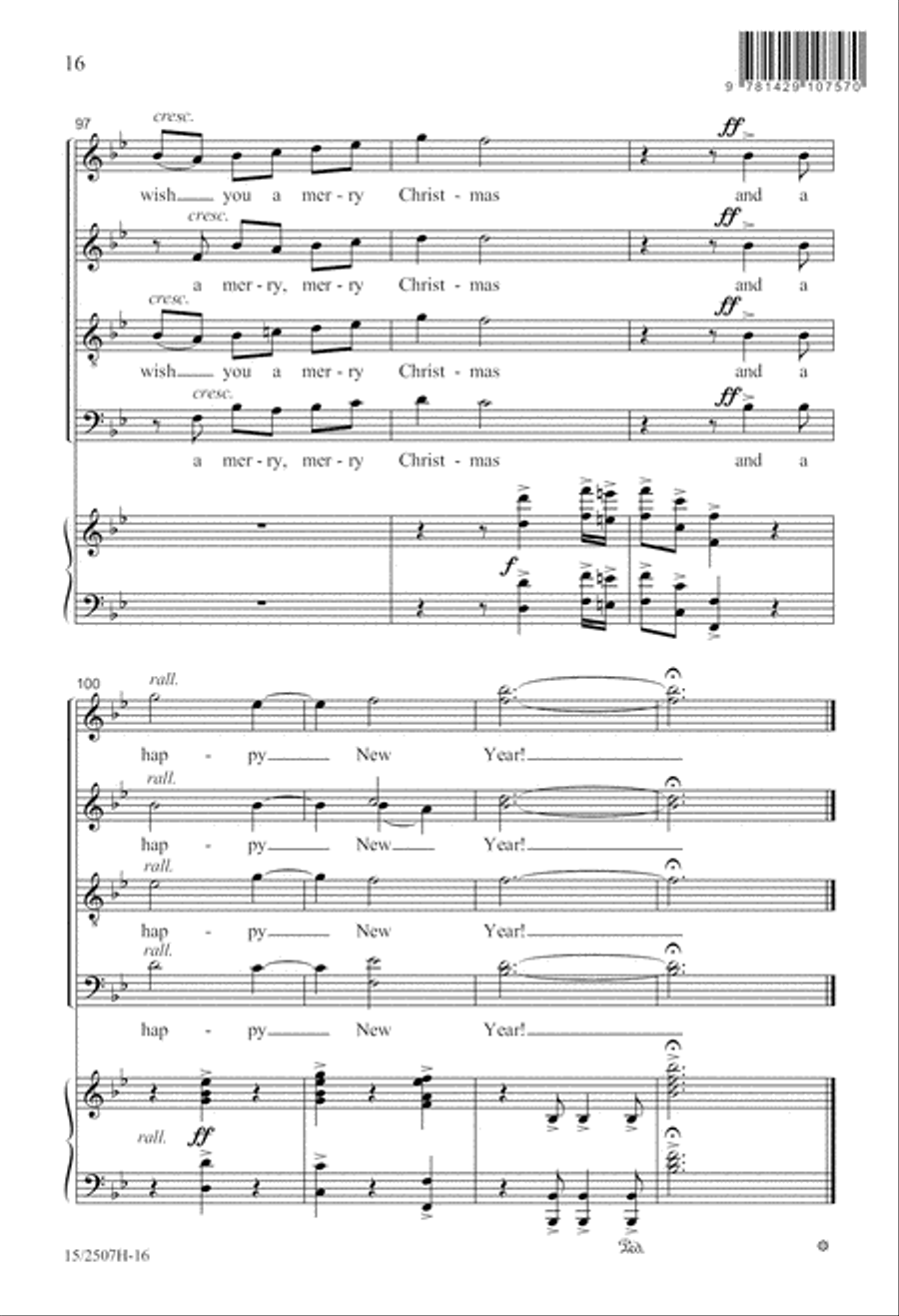 We Wish You a Merry Christmas 4-Part scores gallery preview page 17