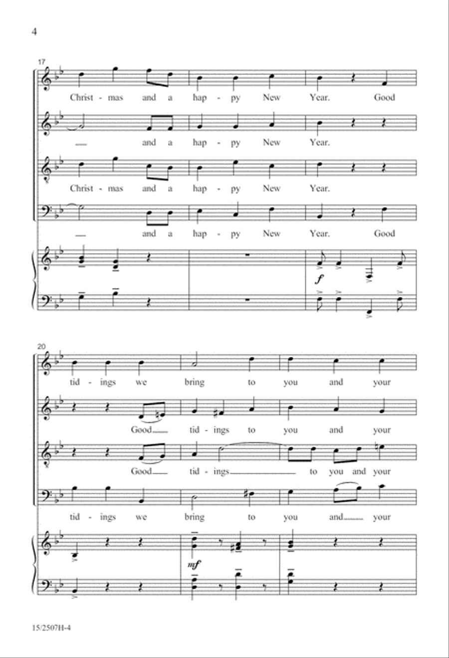 We Wish You a Merry Christmas 4-Part scores gallery preview page 5