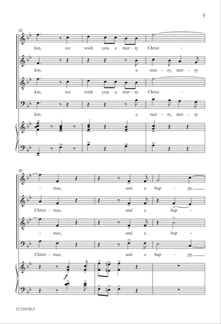 We Wish You a Merry Christmas 4-Part scores gallery preview page 6