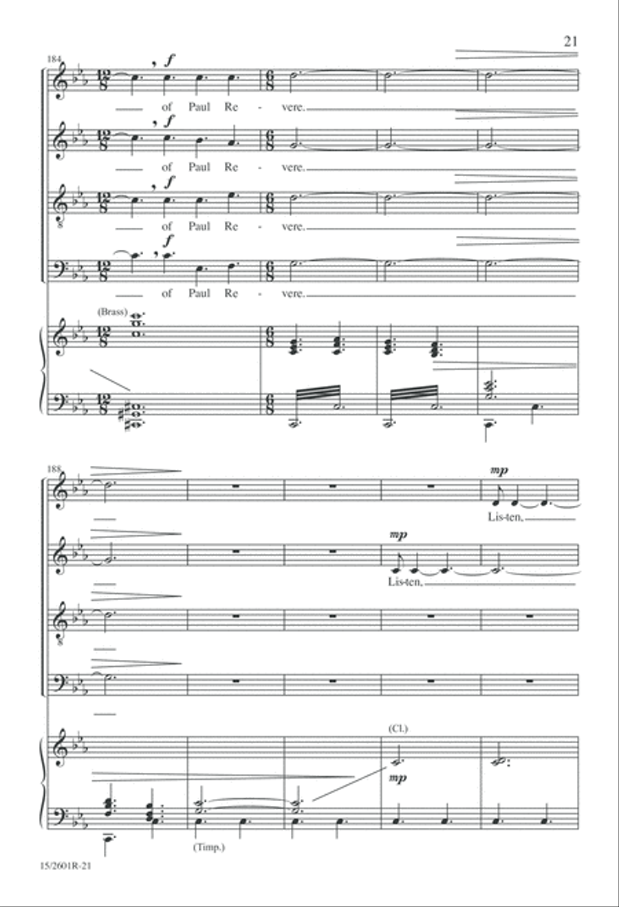 One If by Land, Two If by Sea 4-Part scores gallery preview page 22
