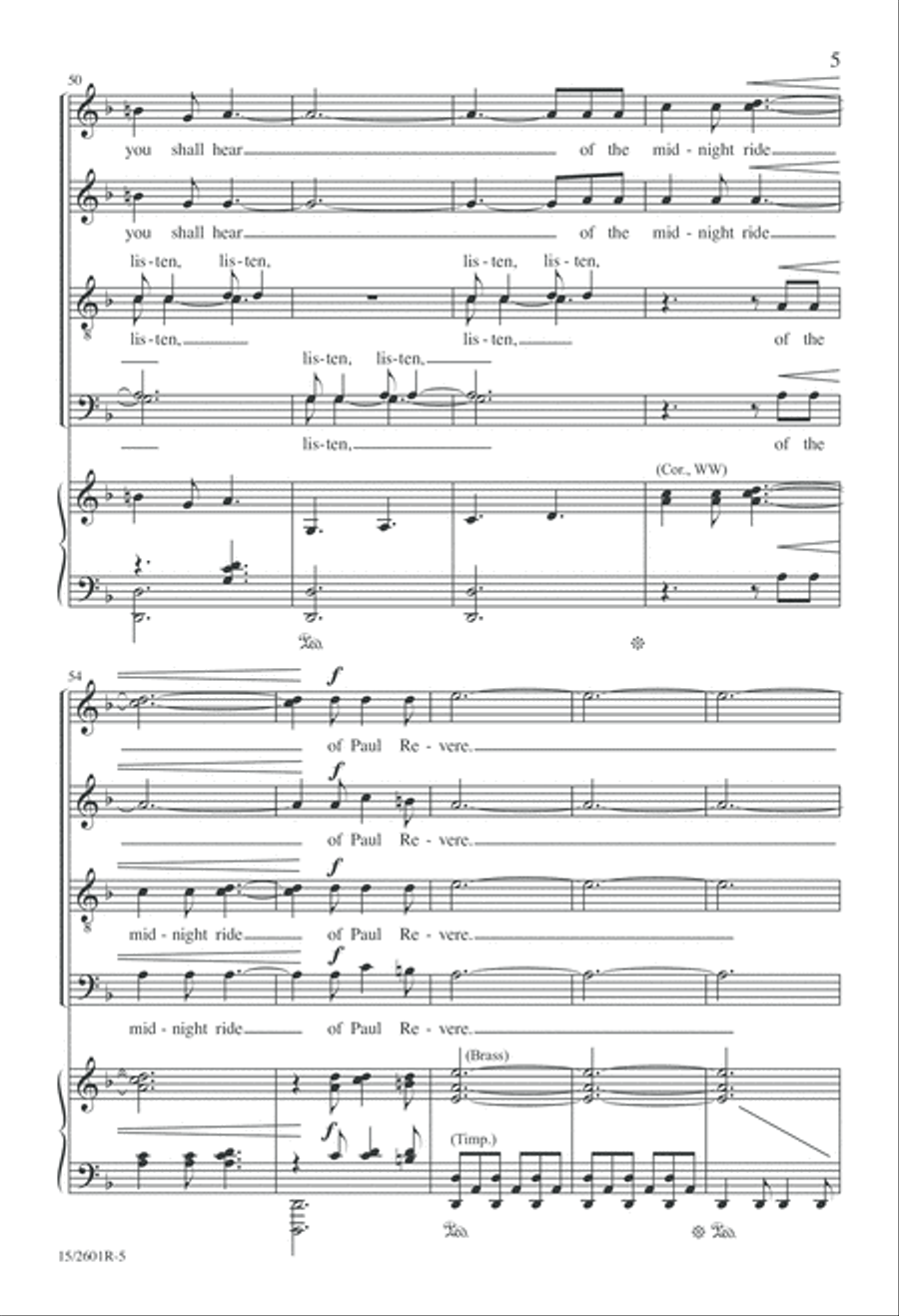 One If by Land, Two If by Sea 4-Part scores gallery preview page 6
