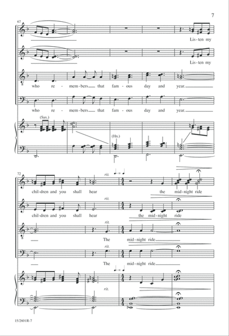 One If by Land, Two If by Sea 4-Part scores gallery preview page 8