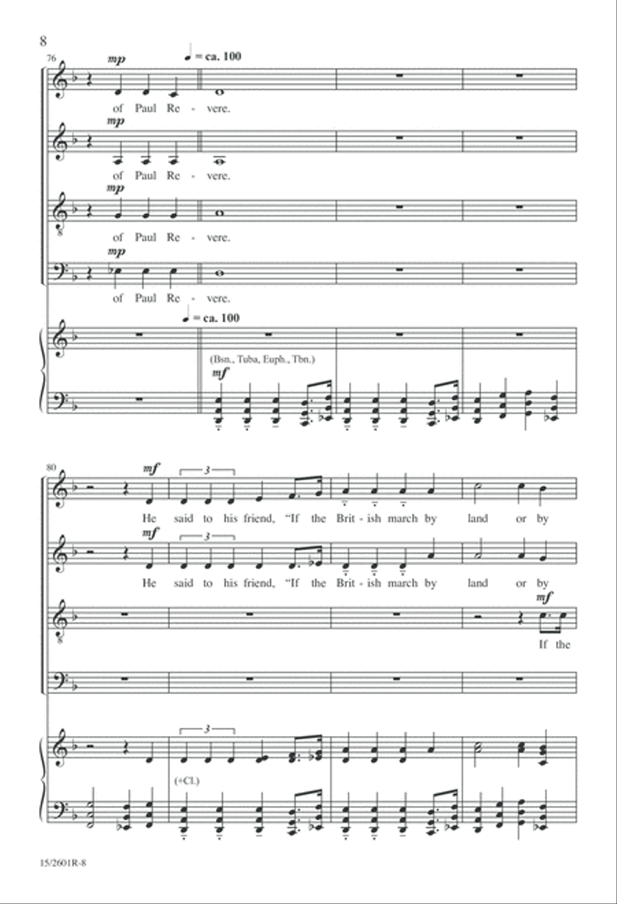One If by Land, Two If by Sea 4-Part scores gallery preview page 9