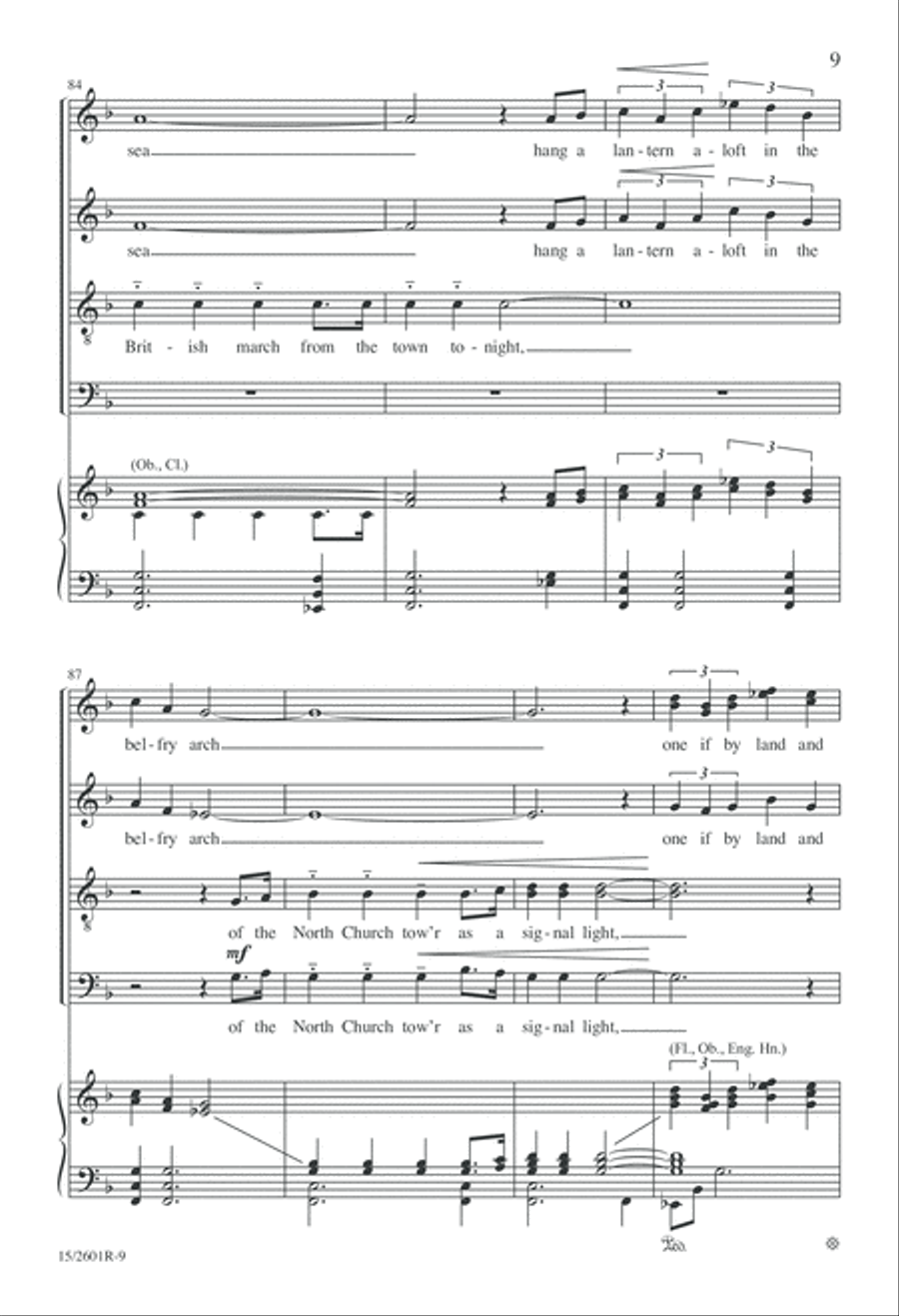 One If by Land, Two If by Sea 4-Part scores gallery preview page 10