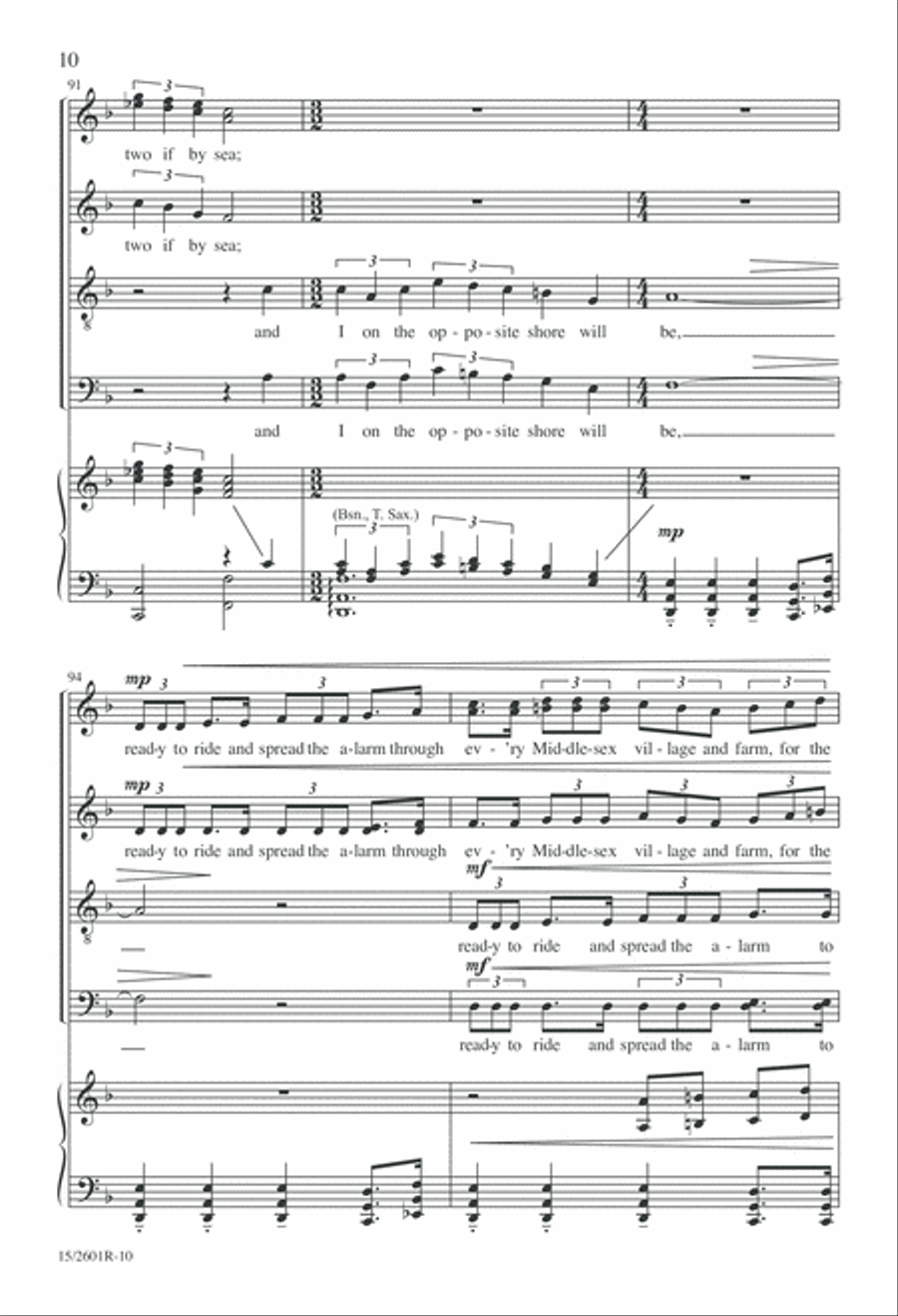 One If by Land, Two If by Sea 4-Part scores gallery preview page 11