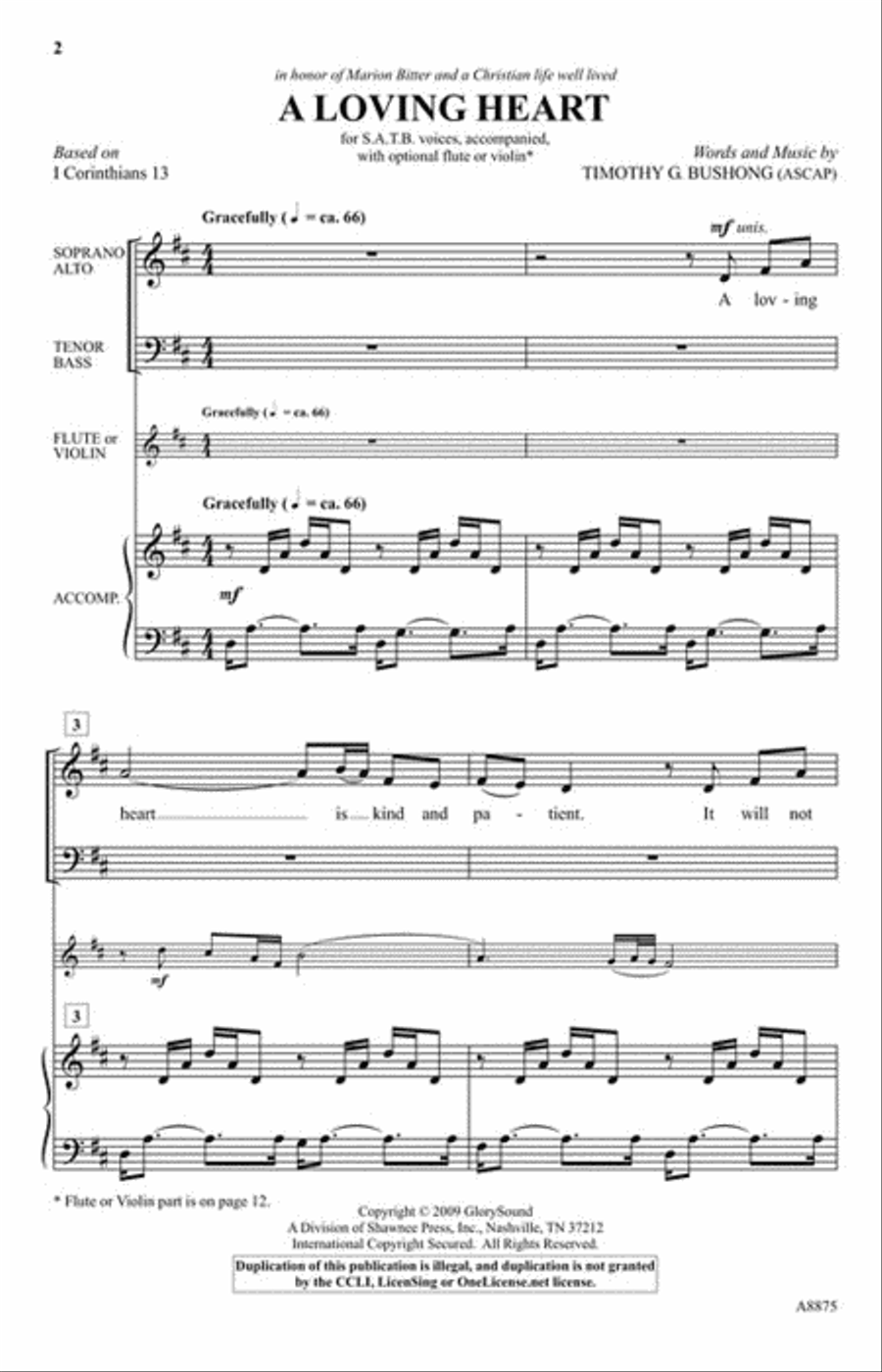 A Loving Heart A Loving Heart 4-Part scores gallery preview page 2