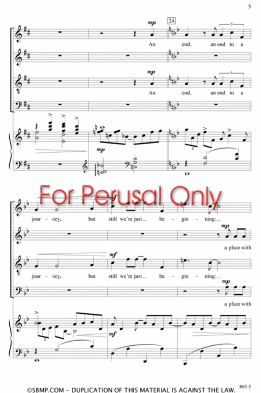 Journey Home - SATB Octavo 4-Part scores gallery preview page 4