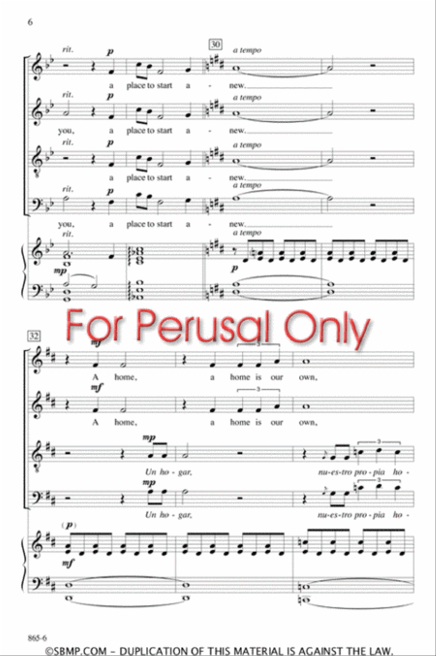 Journey Home - SATB Octavo 4-Part scores gallery preview page 5