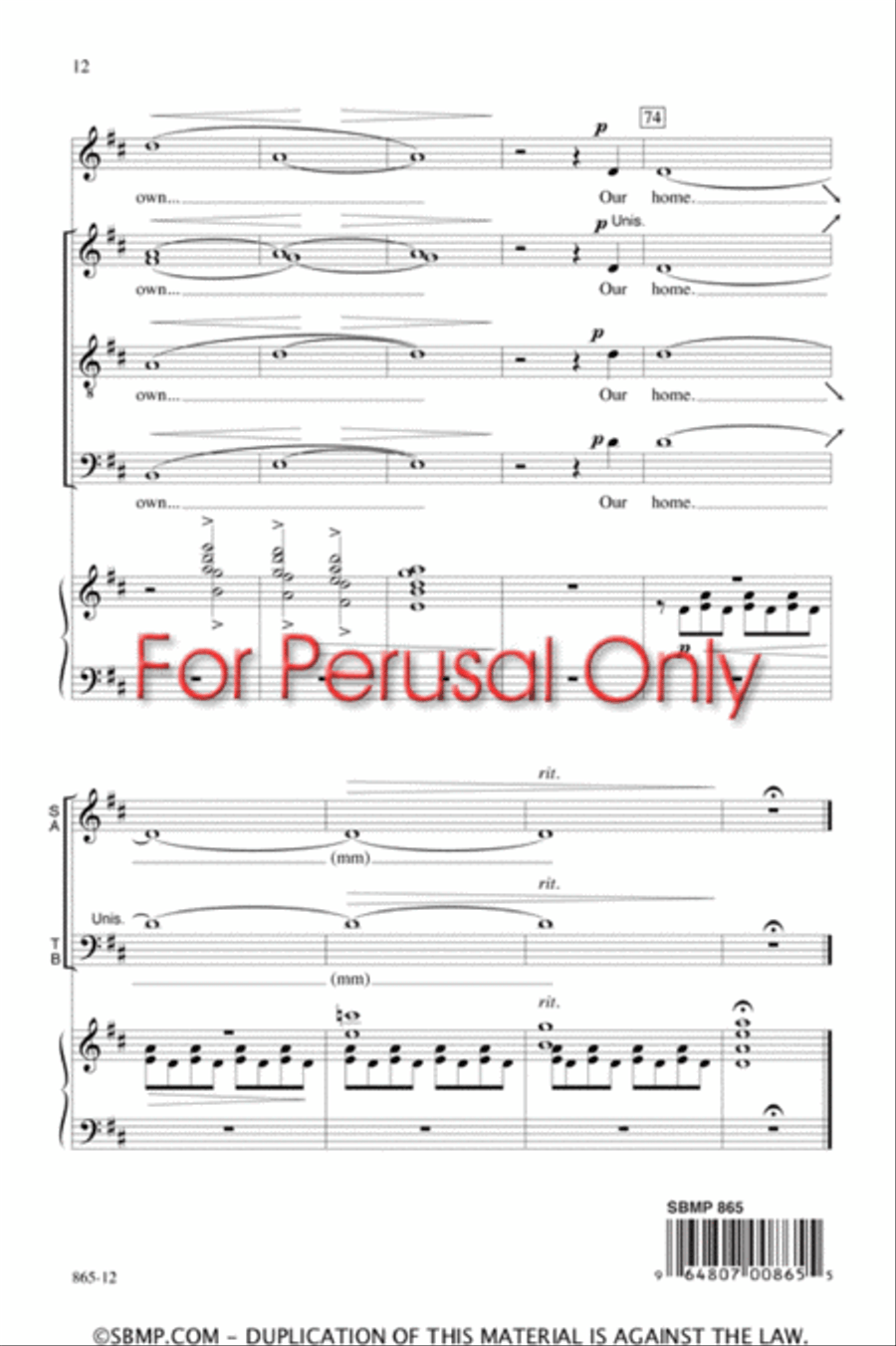 Journey Home - SATB Octavo 4-Part scores gallery preview page 11