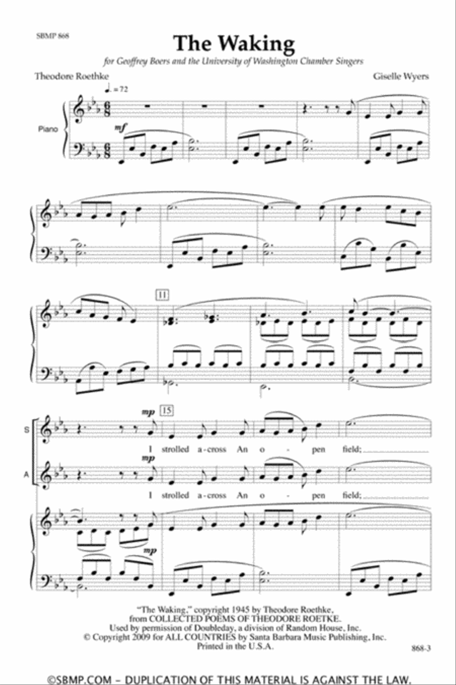 The Waking - SATB Octavo The Waking - SATB Octavo 4-Part scores gallery preview page 2
