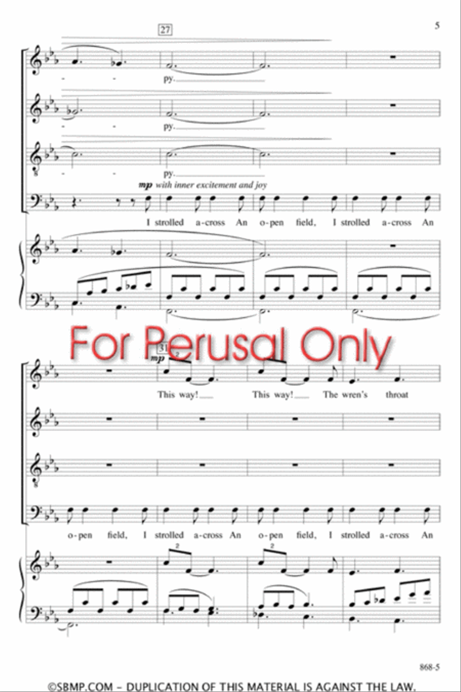 The Waking - SATB Octavo The Waking - SATB Octavo 4-Part scores gallery preview page 4
