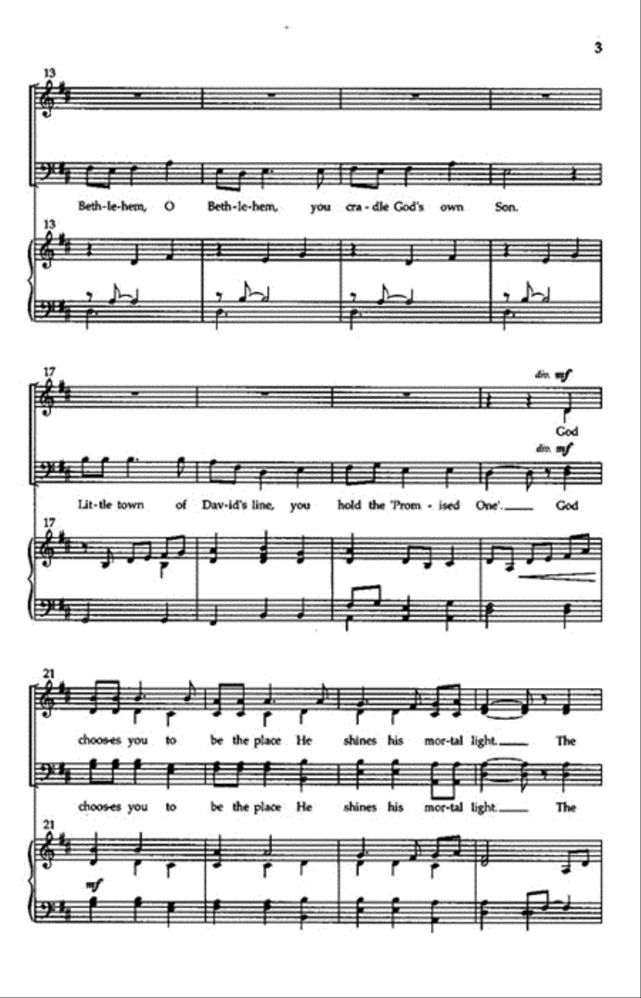 Bethlehem, O Bethlehem 4-Part - Sheet Music page 3