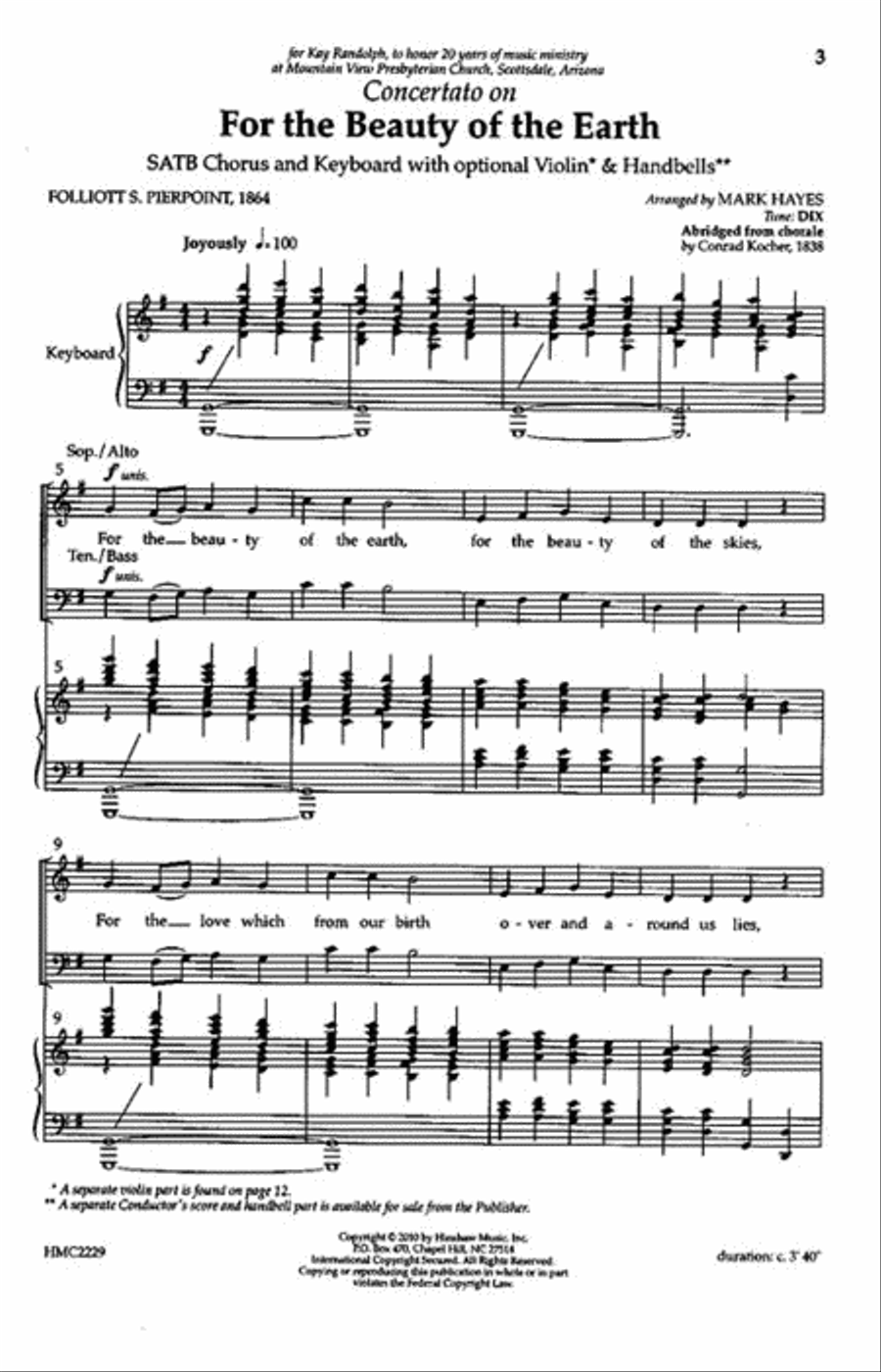 Concertato on For the Beauty of the Earth 4-Part scores gallery preview page 2