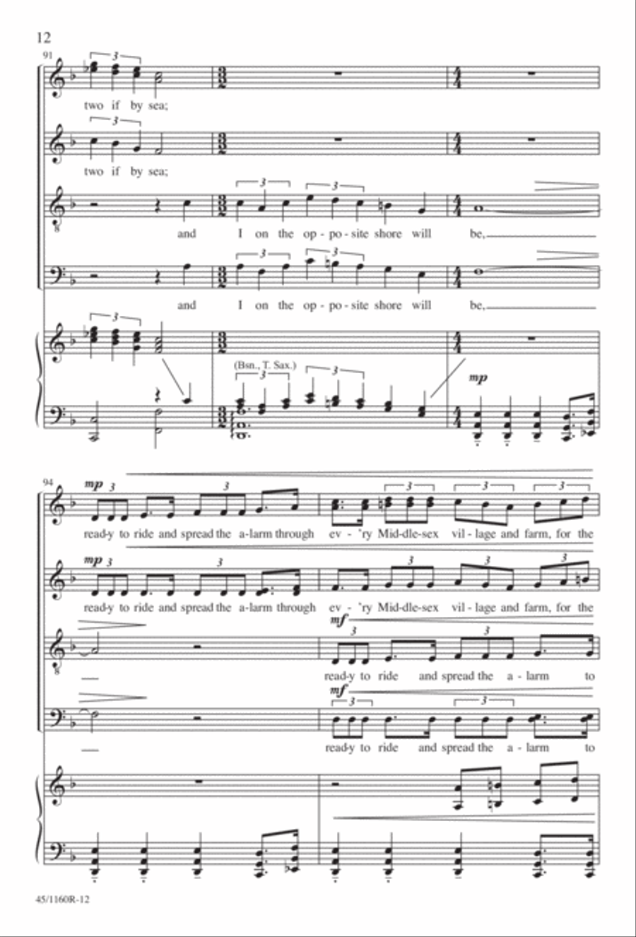 The Midnight Ride of Paul Revere Divisi scores gallery preview page 13