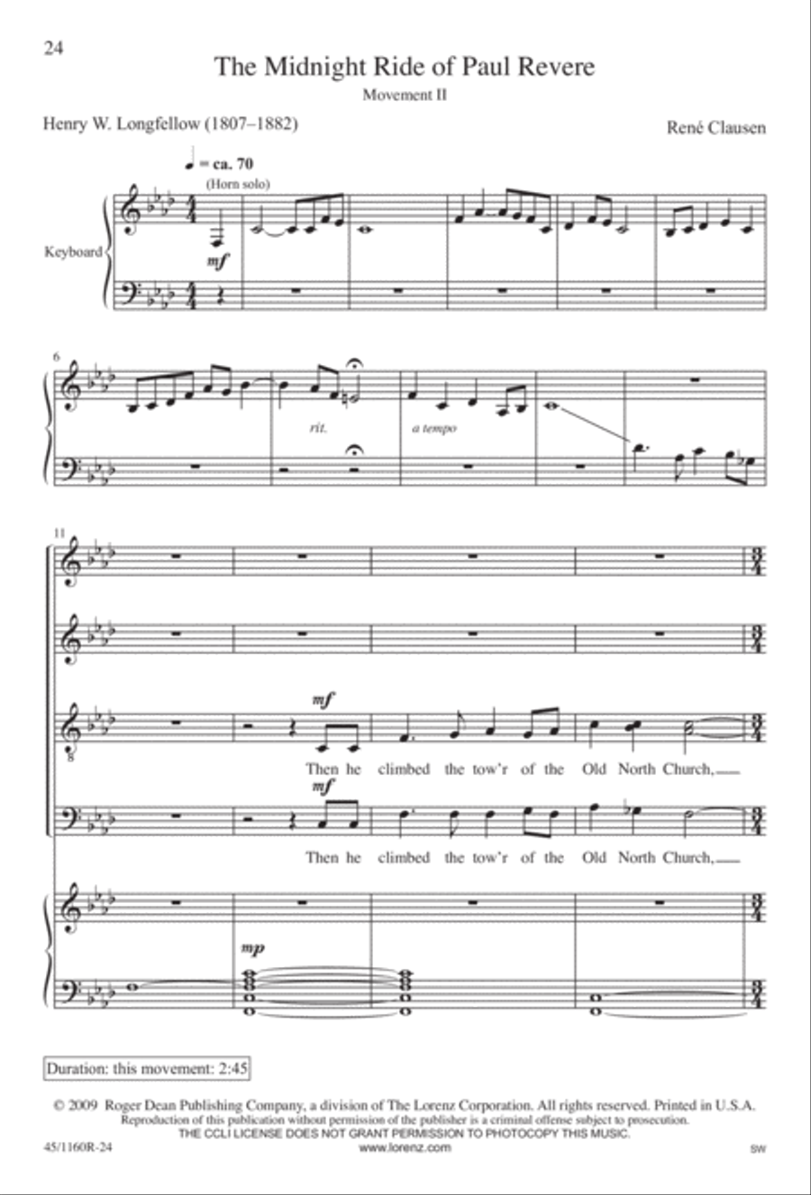 The Midnight Ride of Paul Revere Divisi scores gallery preview page 25