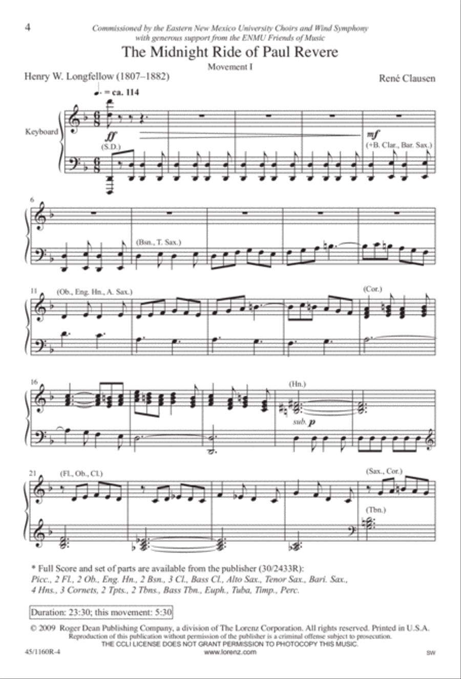 The Midnight Ride of Paul Revere Divisi scores gallery preview page 5