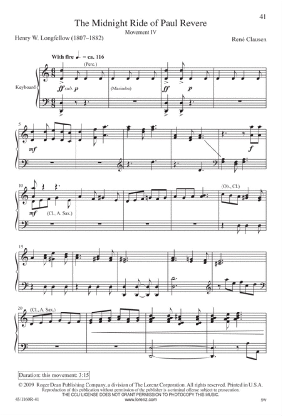 The Midnight Ride of Paul Revere Divisi scores gallery preview page 42