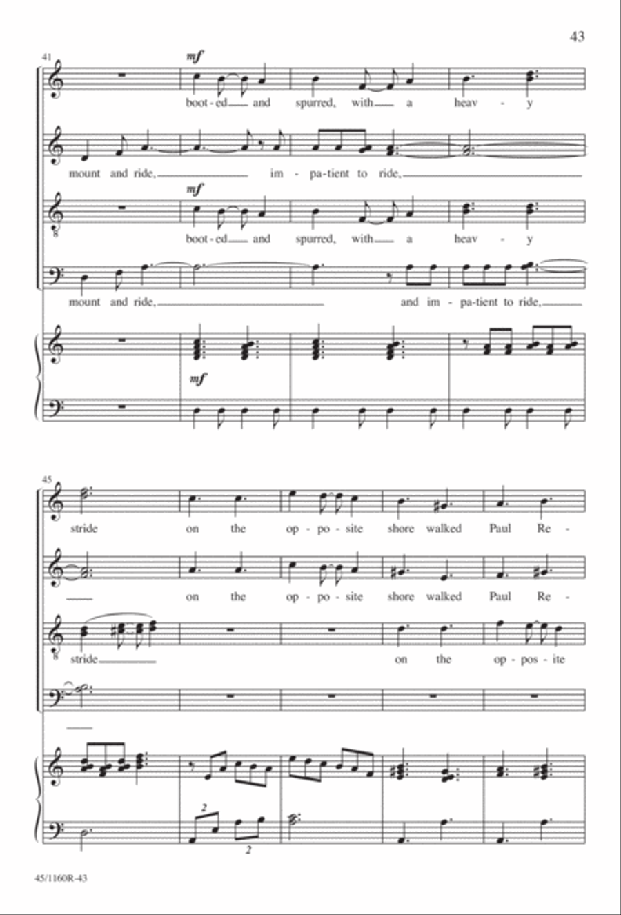 The Midnight Ride of Paul Revere Divisi scores gallery preview page 44