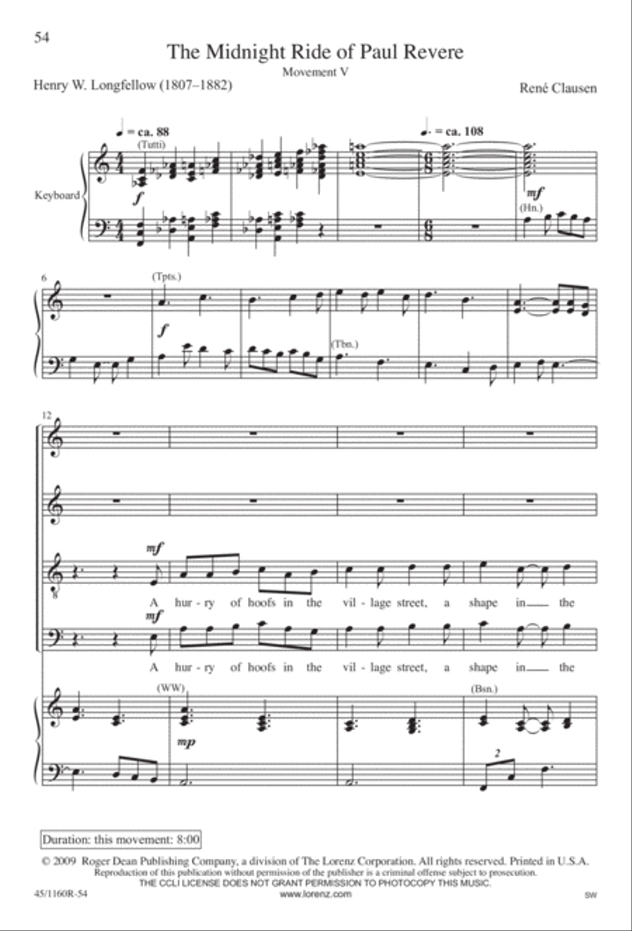 The Midnight Ride of Paul Revere Divisi scores gallery preview page 55