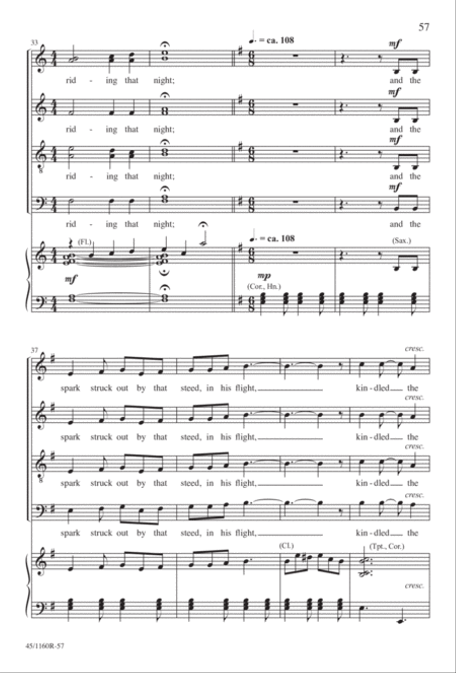 The Midnight Ride of Paul Revere Divisi scores gallery preview page 58
