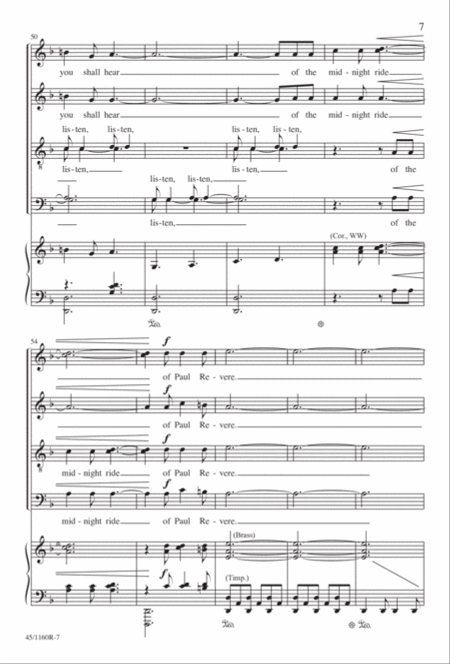 The Midnight Ride of Paul Revere Divisi scores gallery preview page 8