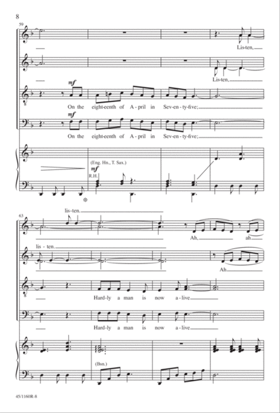 The Midnight Ride of Paul Revere Divisi scores gallery preview page 9