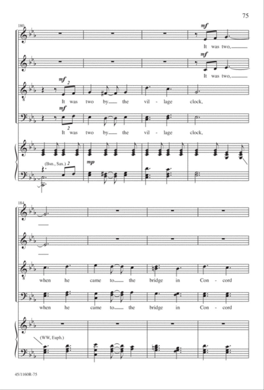 The Midnight Ride of Paul Revere Divisi scores gallery preview page 76