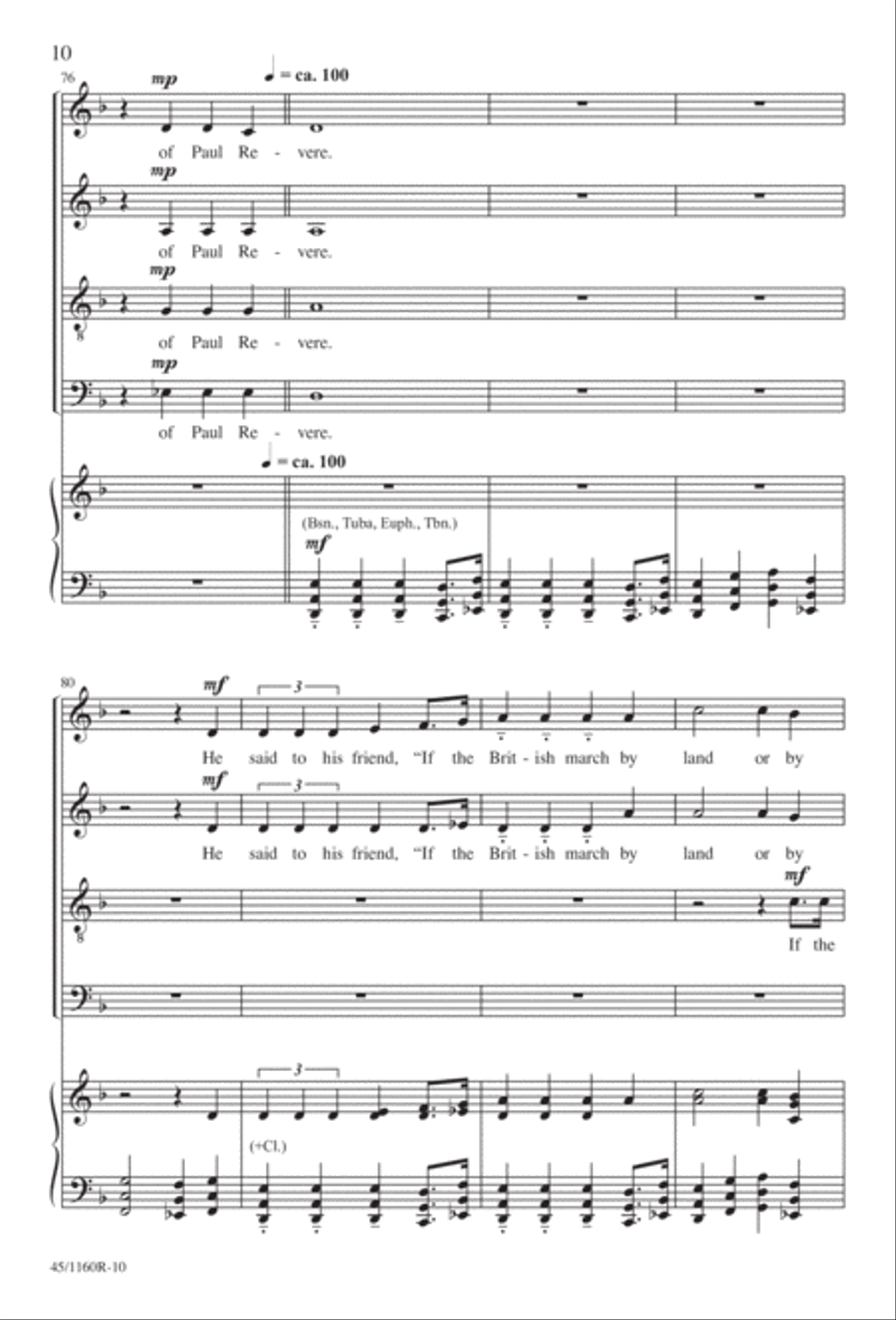 The Midnight Ride of Paul Revere Divisi scores gallery preview page 11