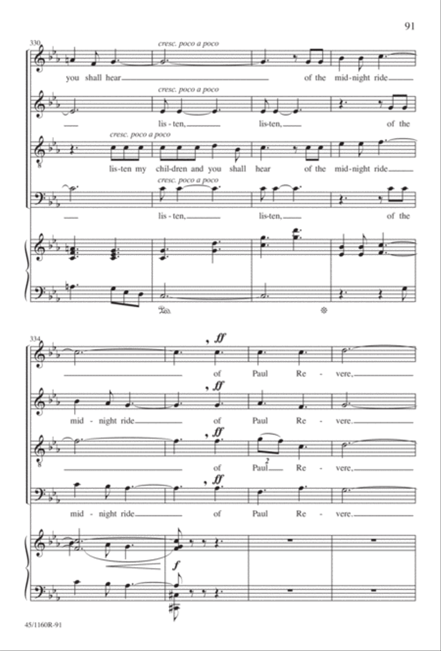 The Midnight Ride of Paul Revere Divisi scores gallery preview page 92