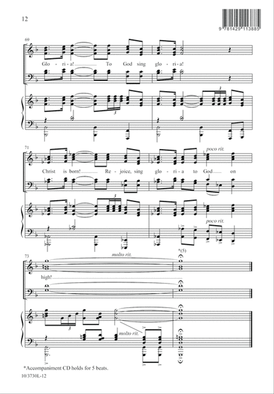 Gloria! To God Sing Gloria! 4-Part scores gallery preview page 13