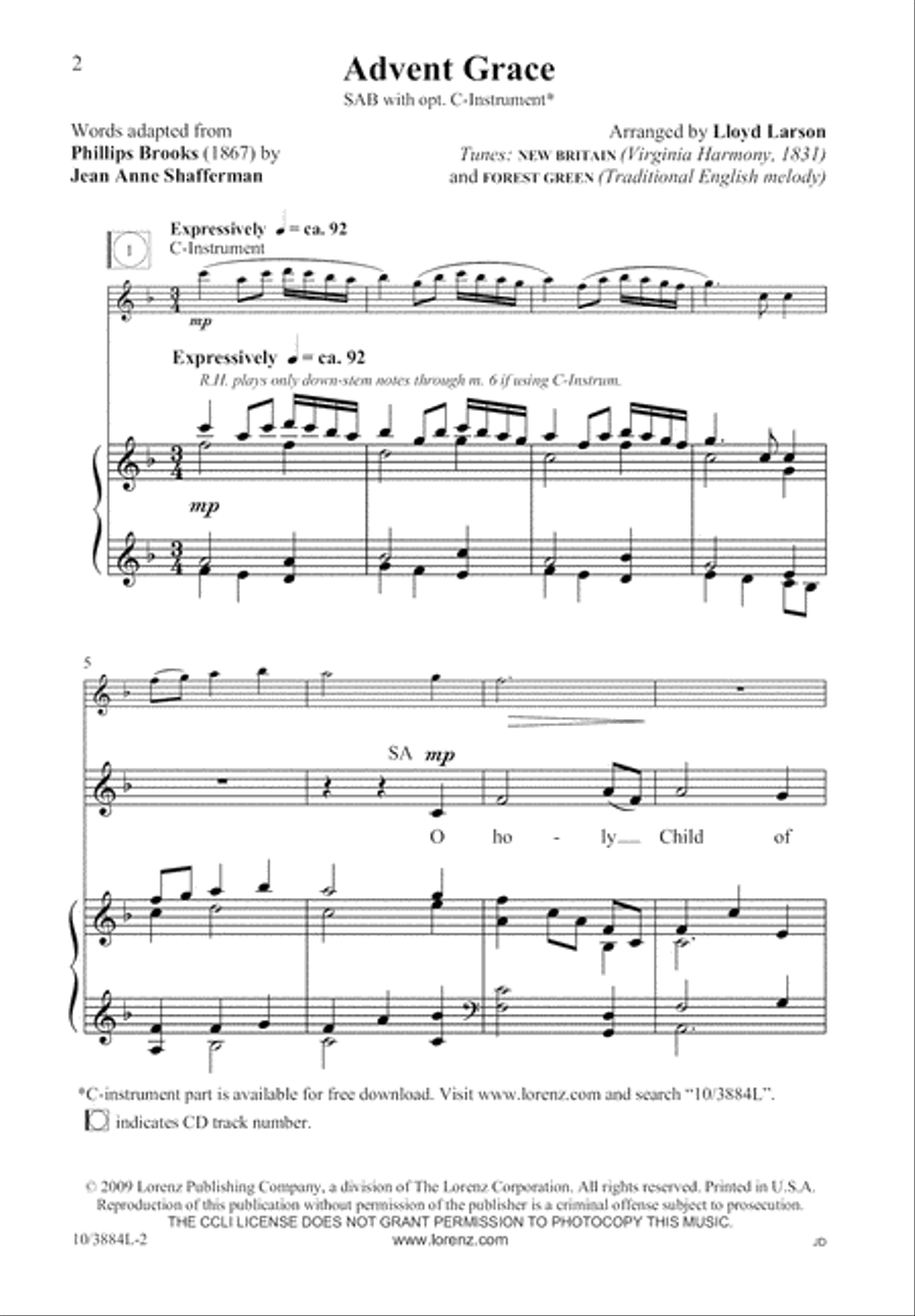 Advent Grace Advent Grace 3-Part scores gallery preview page 3