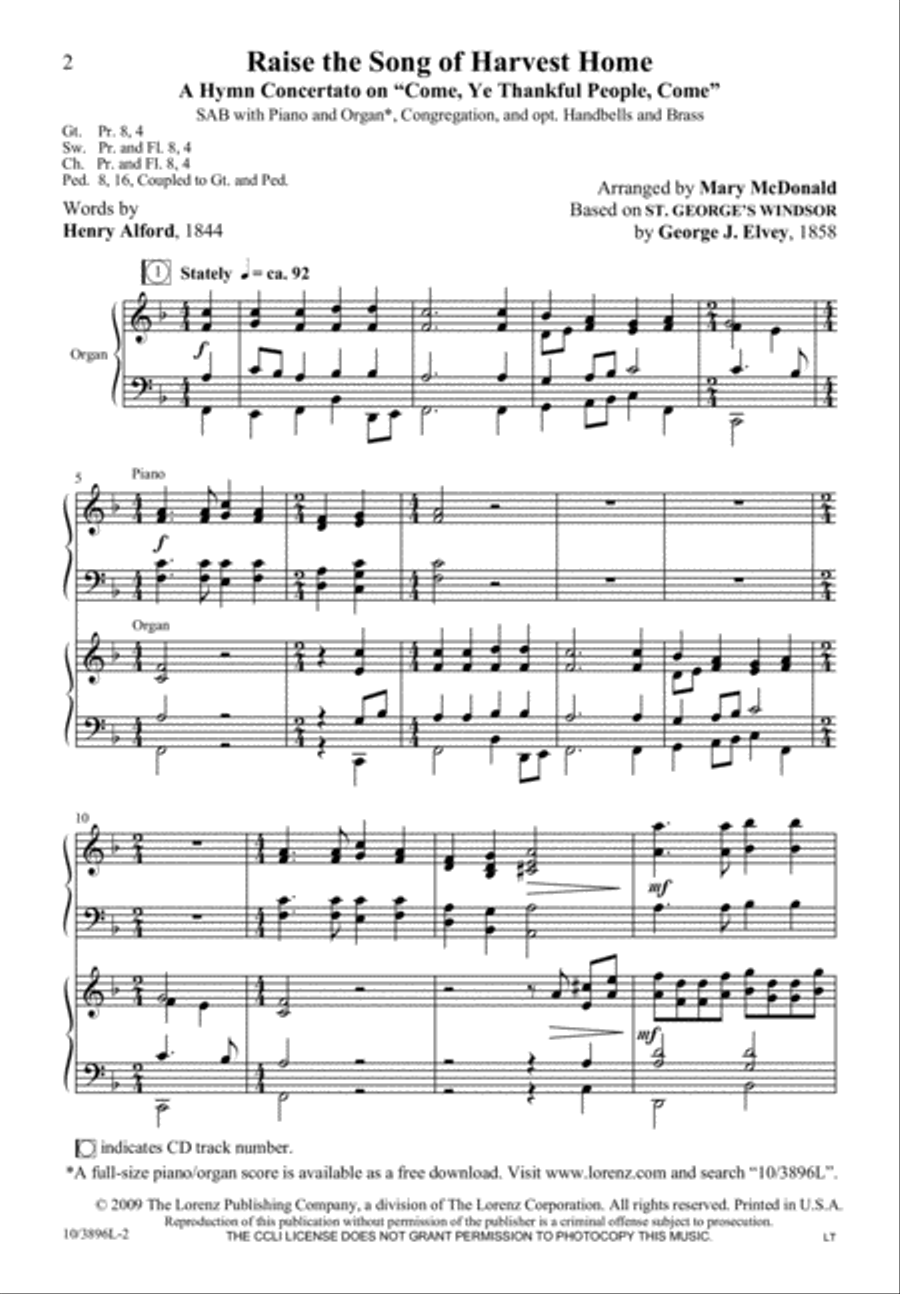 Raise the Song of Harvest Home 3-Part scores gallery preview page 3
