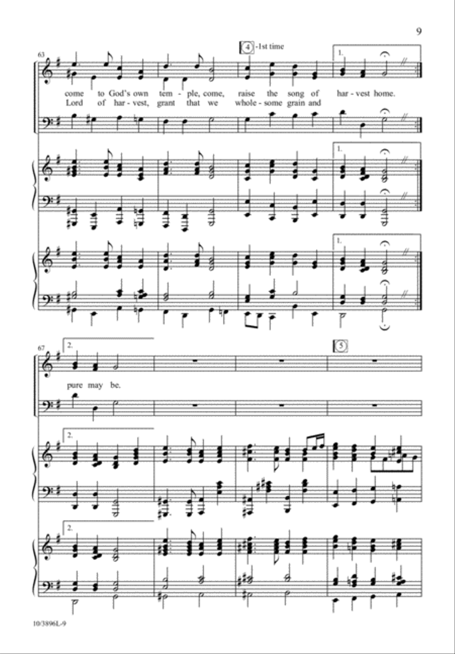 Raise the Song of Harvest Home 3-Part scores gallery preview page 10