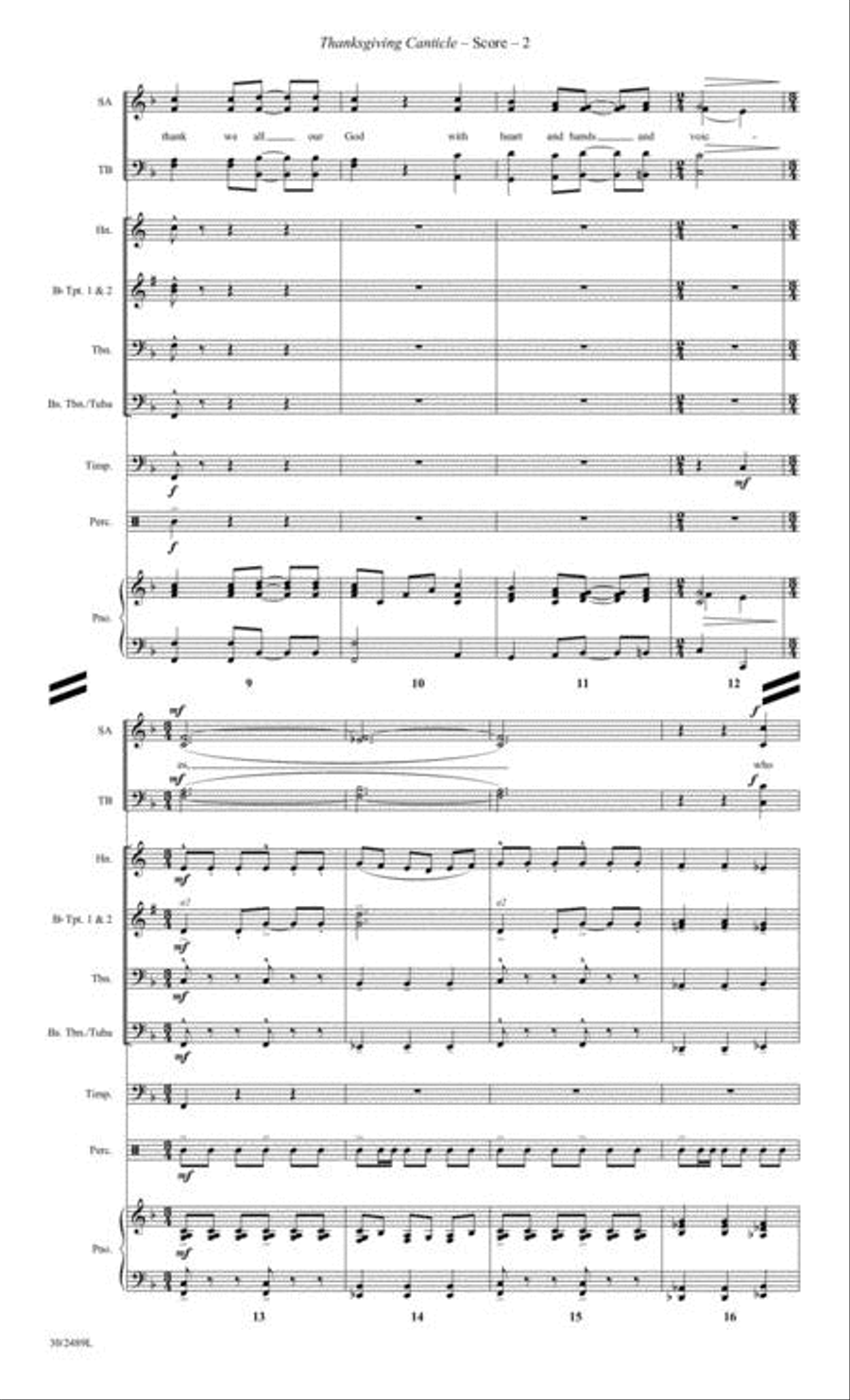 Thanksgiving Canticle - Brass and Percussion Score and Parts Choir scores gallery preview page 3