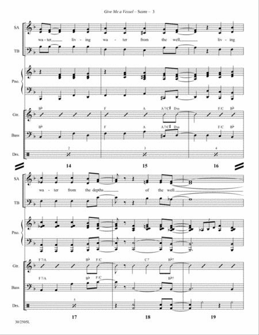 Give Me a Vessel - Rhythm Score and Parts Choir scores gallery preview page 4