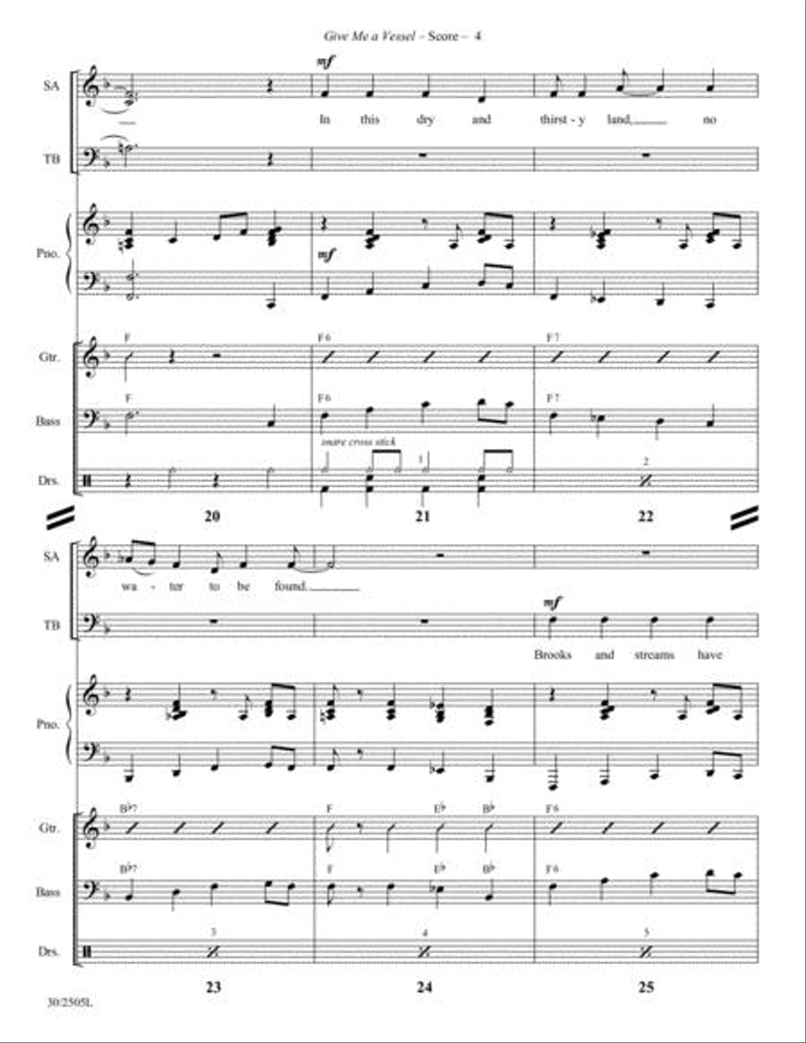 Give Me a Vessel - Rhythm Score and Parts Choir scores gallery preview page 5