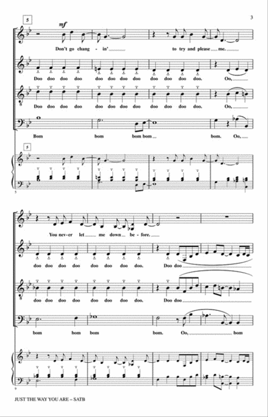 Just the Way You Are Just the Way You Are 4-Part scores gallery preview page 3