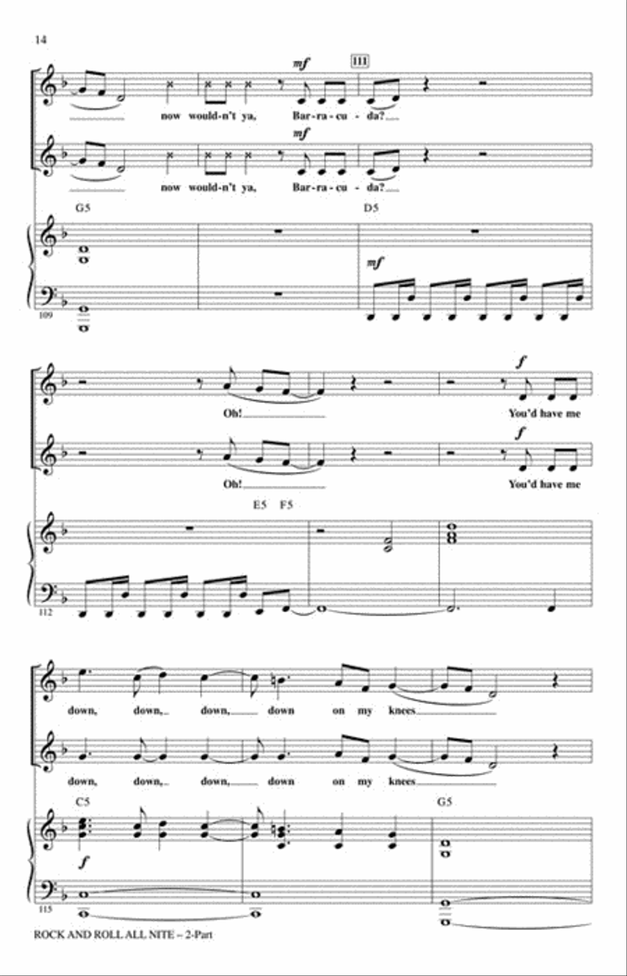 Rock and Roll All Nite Rock and Roll All Nite 2-Part scores gallery preview page 4